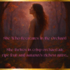 She Who Recreates in crisp orchard air